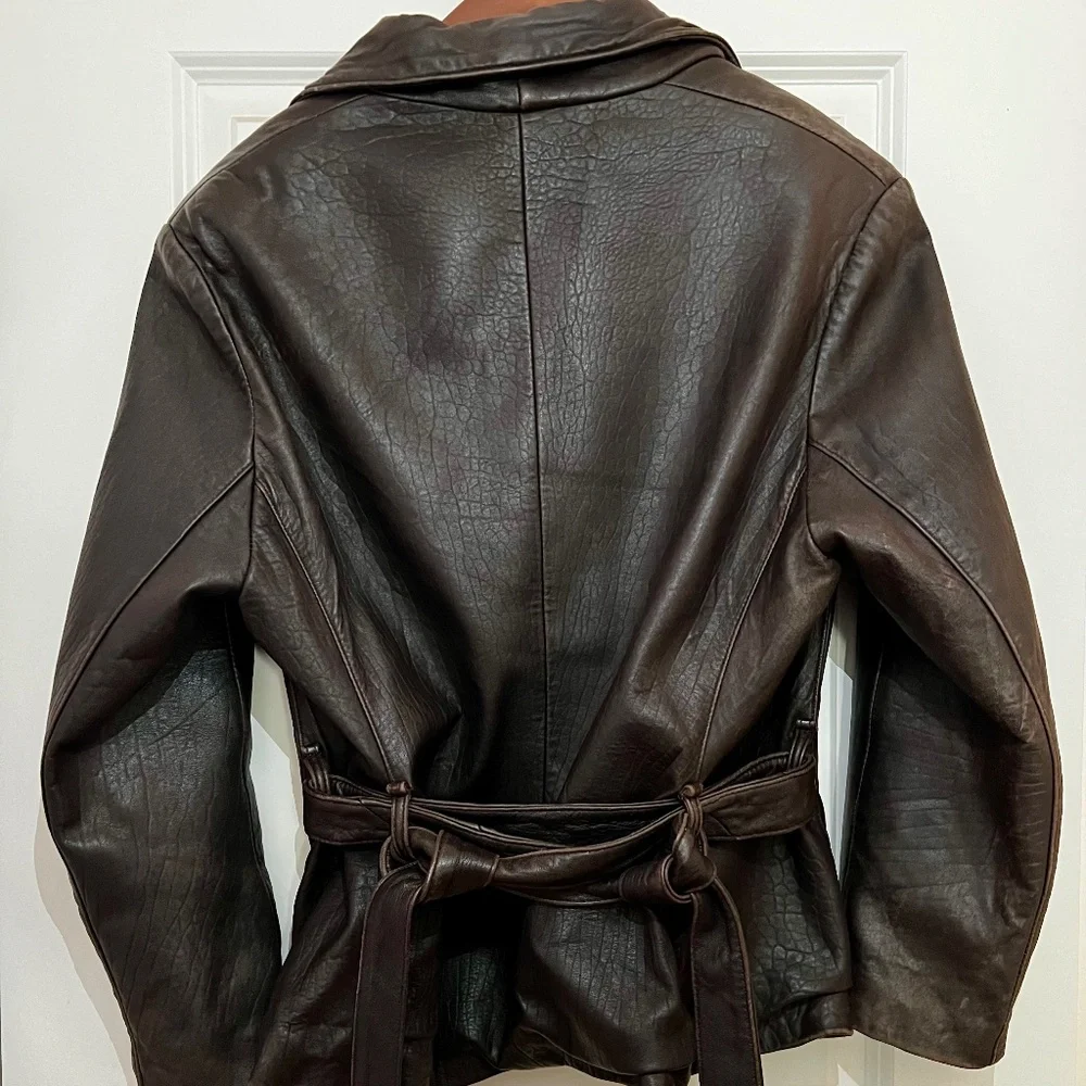 Vintage 1970s Ardney Brown Leather Jacket Mens or Women Medium - Picture 3 of 4